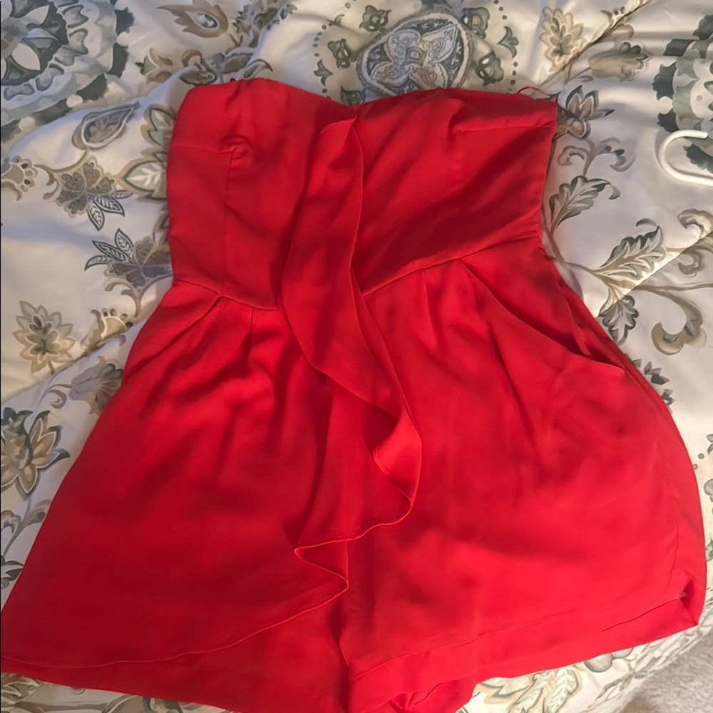 Elegant Red Strapless Women's Top